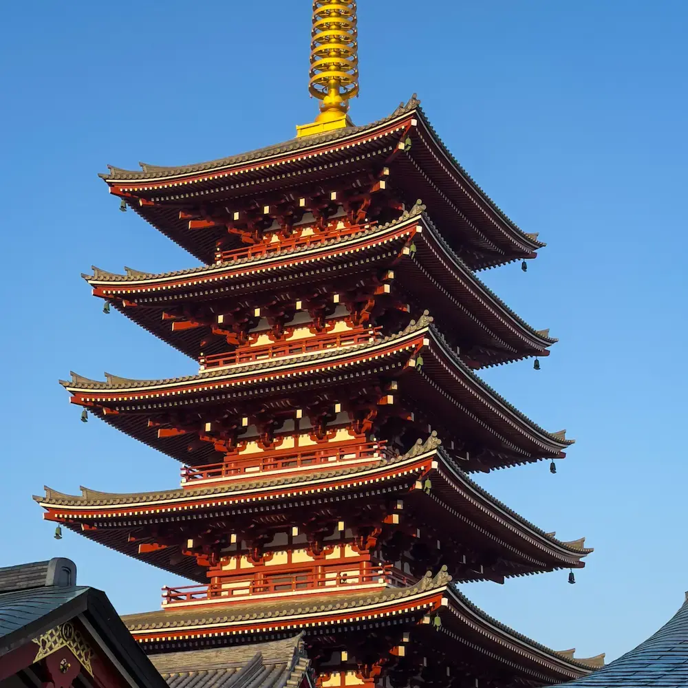 Five-story pagoda at Sensō-ji Temple in Asakusa, Tokyo
