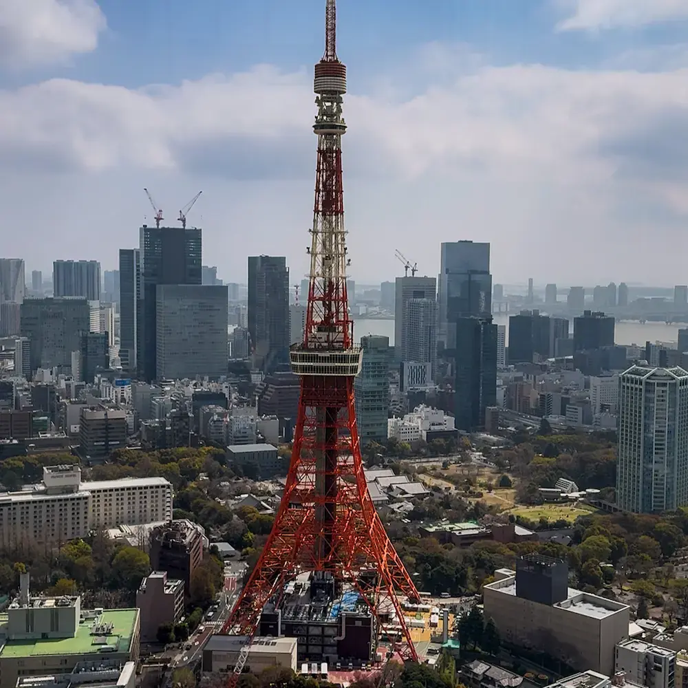 Tokyo Tower and Minato City skyline