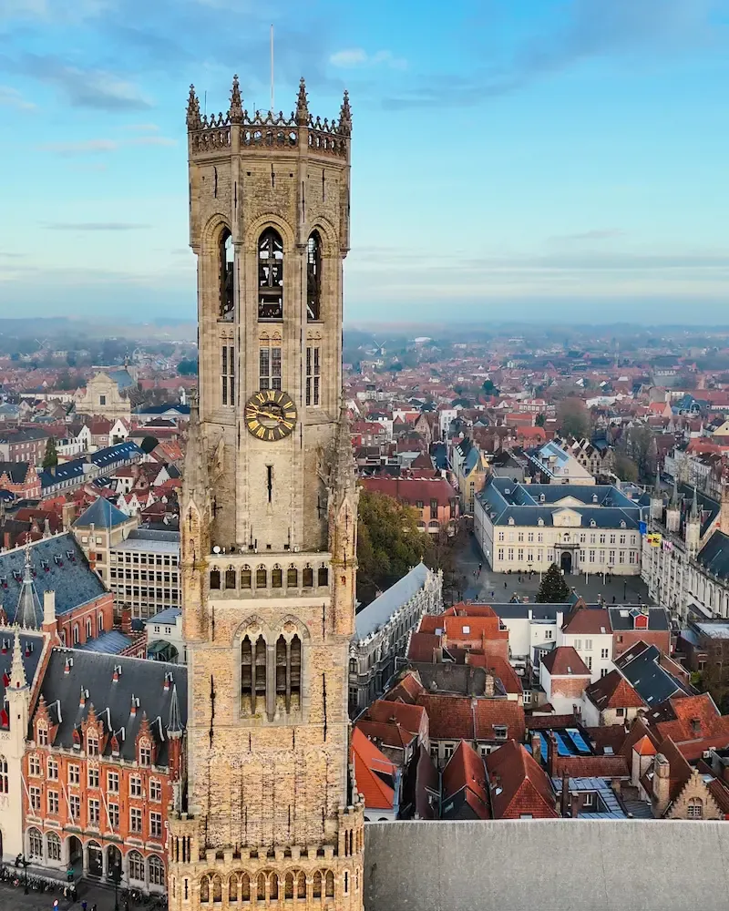 The Belfry Tower of Bruges rising above Markt Square