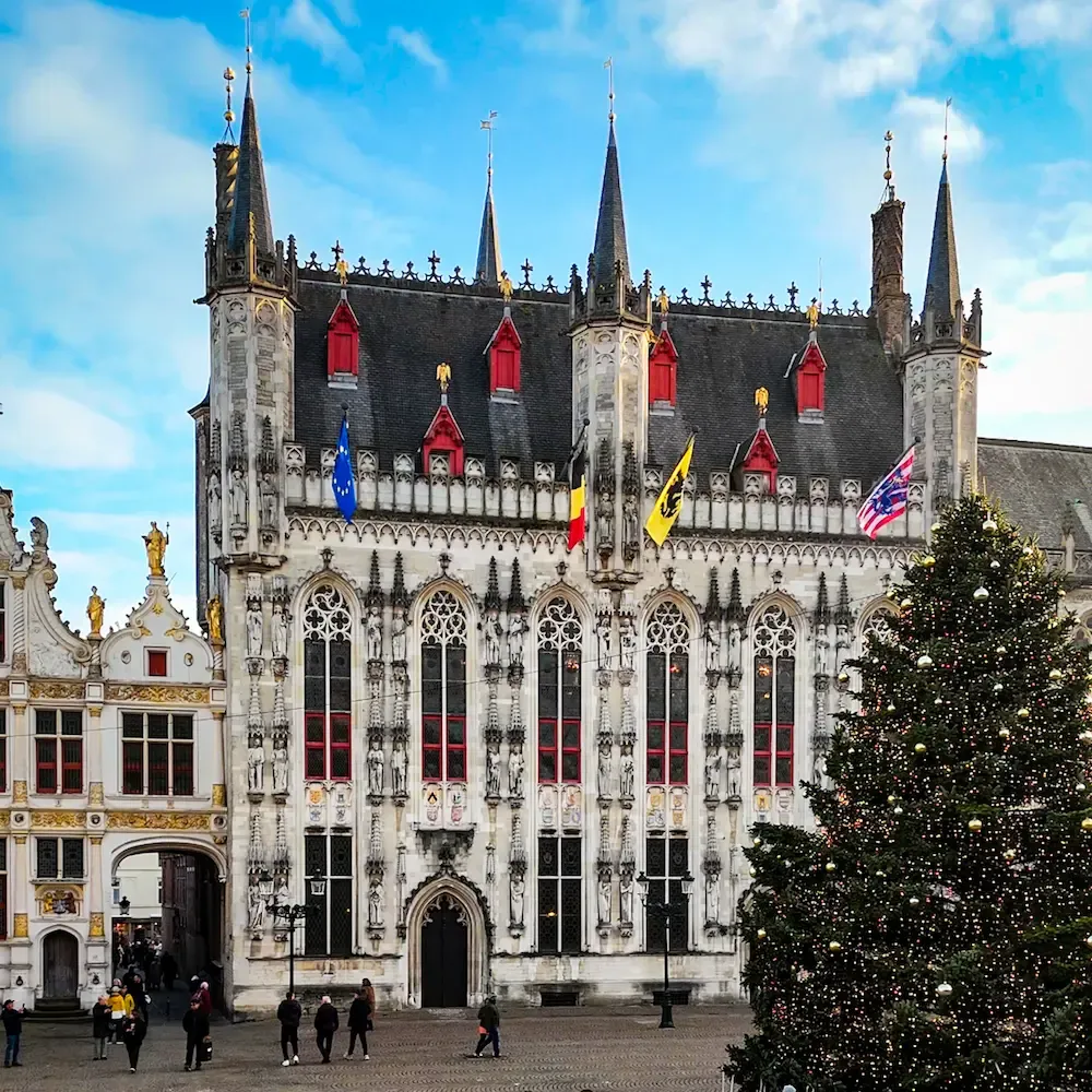 Burg Square in Bruges with the City Hall