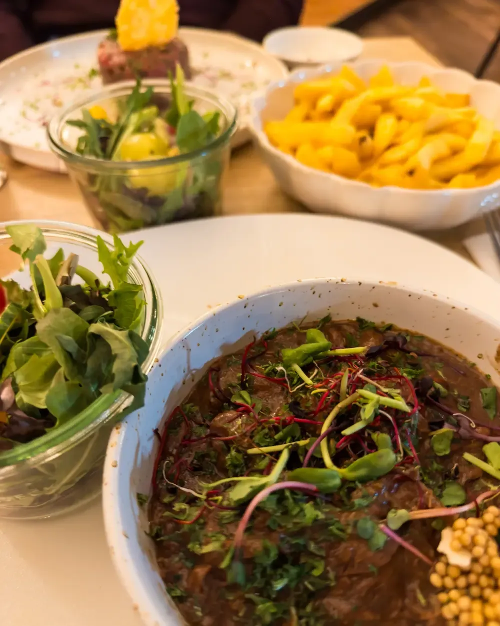 Flemish beef stew with fries at De Gastro in Bruges